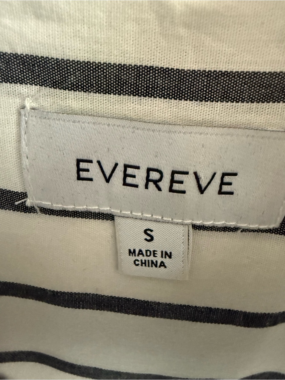 Evereve White Button-Down Shirt with Black Vertical Stripes - Picture 2 of 7